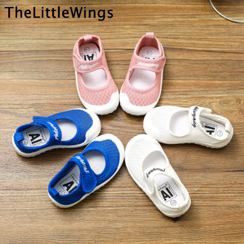 Туфли для девочек и мальчиков дышащая сетчатая ткань плоская подошва в