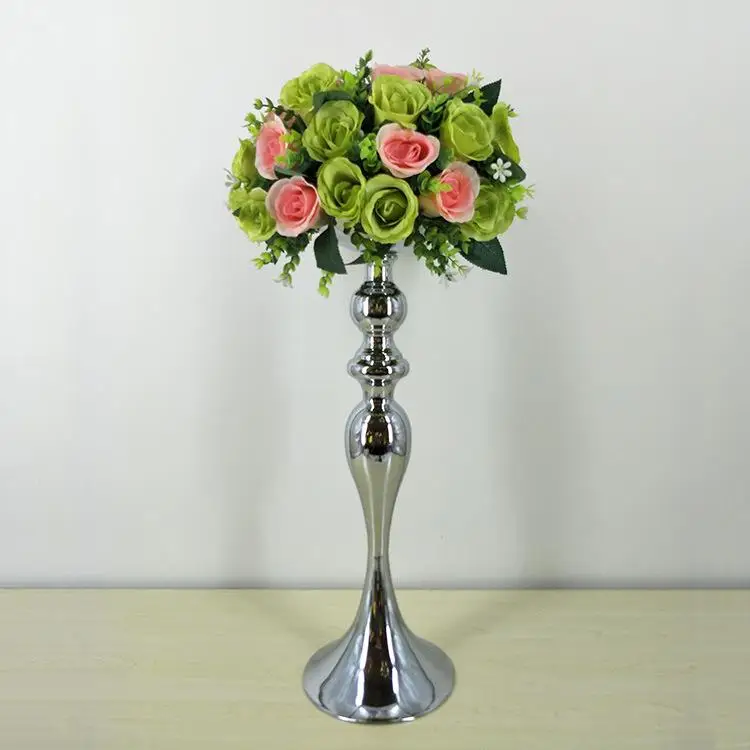 

50cm Candle Holders Flower Vase Rack Candlestick gold sliver Wedding decoration Table Centerpiece Event Road Lead Candle Stands