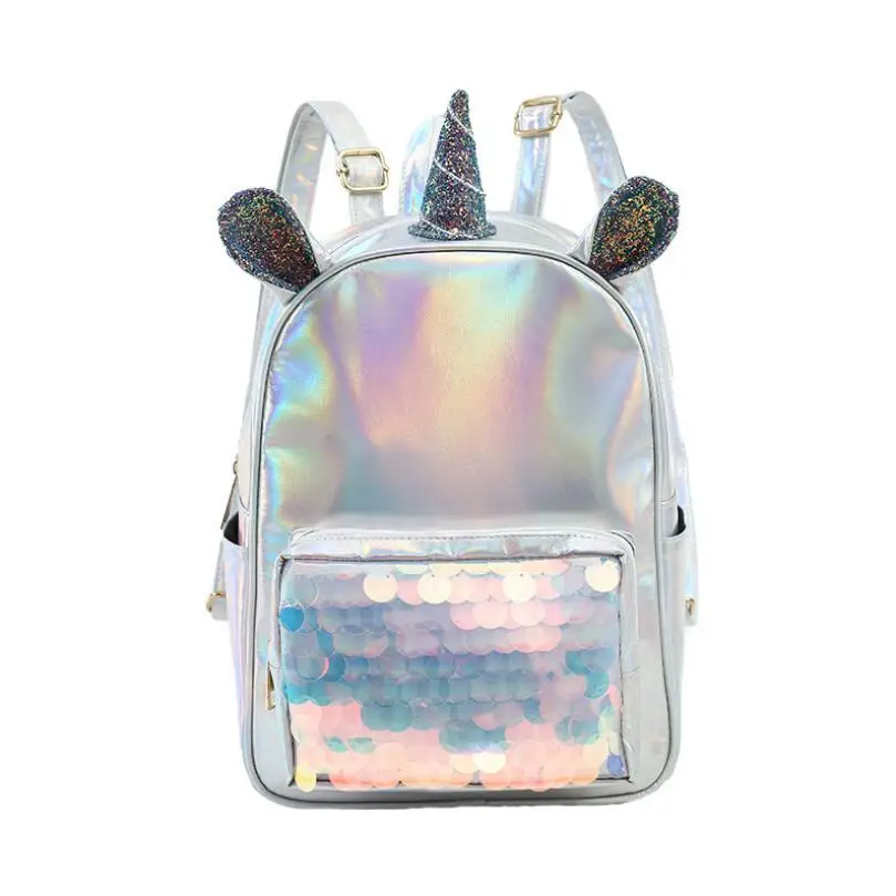 Women Cute Ear Unicorn Backpack Female Leather Bagpack Travel Bag For Teenage Girls Schoolbag New 2018 Back Pack Mochilas | Багаж и сумки