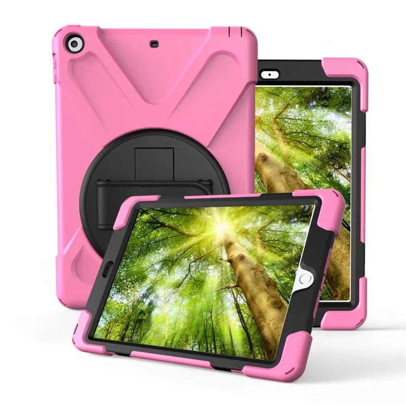 Pink Для IPad 2/3/4 противоударный Детский защитный чехол для iPad2/3/4 сверхпрочный силиконовый Жесткий чехол с подставкой - Цвет: Pink