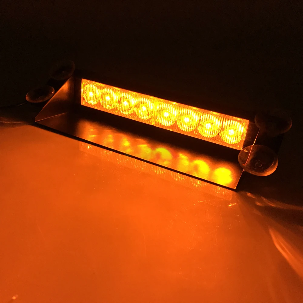 

HEHEMM 8 LED Strobe Warning Light Turn Signal Lamp for Truck Car Windshields Dashboard 12V DC