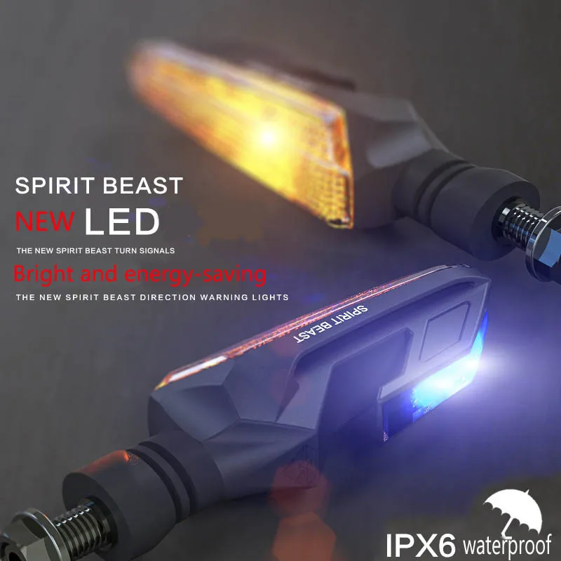 Дух зверя новые мотоциклетные поворотники водонепроницаемый включить свет
