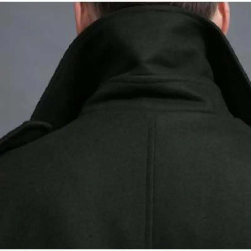 Minglu протектор шерсть мужские пальто Роскошные длинное двубортное Стиль человек