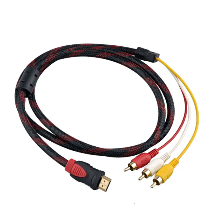 JRGK проектор фута компьютерный кабель 1 5 м Кабель HDMI To 3RCA штекер кабеля 19/m/p RCA для HD