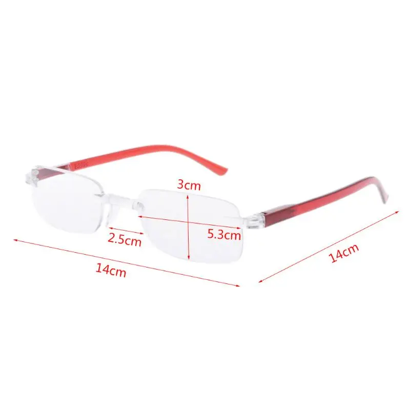 

Elegant Ultralight One Piece Rimless Rectangular Reading Glasses Spectacles Eyeglass Presbyopia 1.00-4.00 Diopter