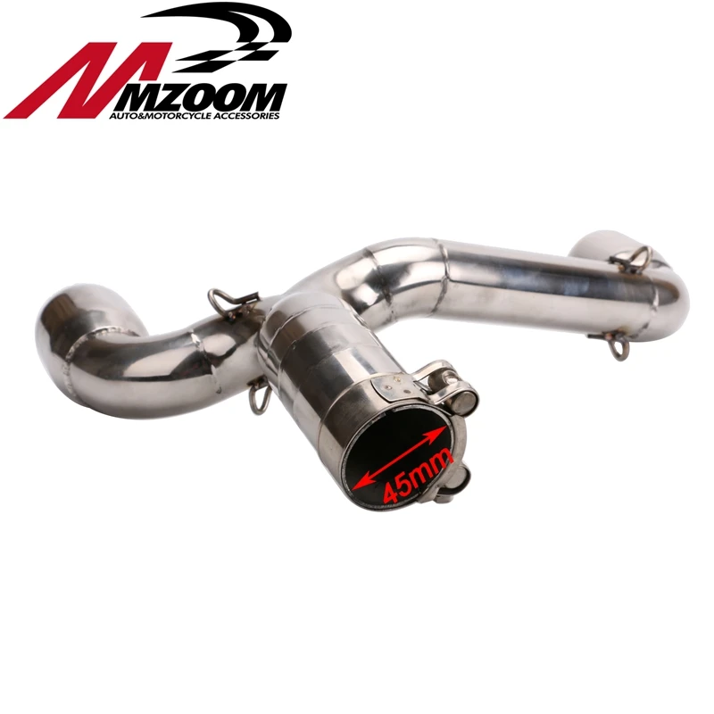 Мотоцикл Высокое качество нержавеющая сталь глушитель Mid Middle Fit трубки разъем для