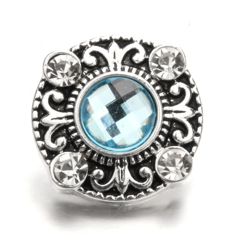 3 Colors Round DIY Rhinestones Birthstone 18mm Snap Button Metal Buttons for Women Jewelry MDB18-418 | Украшения и аксессуары