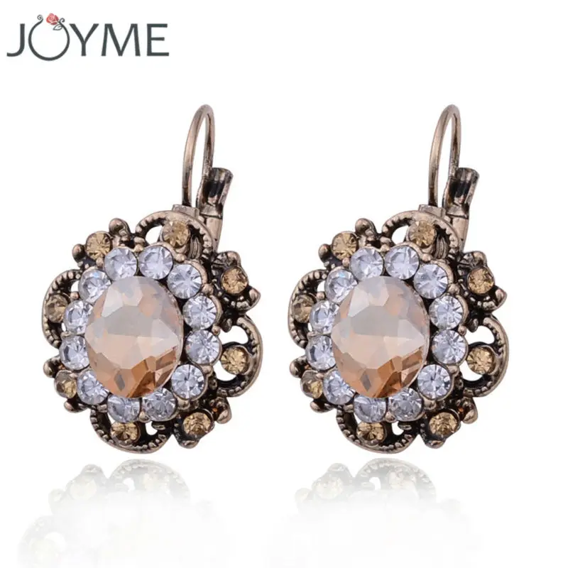 Женские винтажные серьги-кольца с цветком 5 цветов серьги цвета шампанского