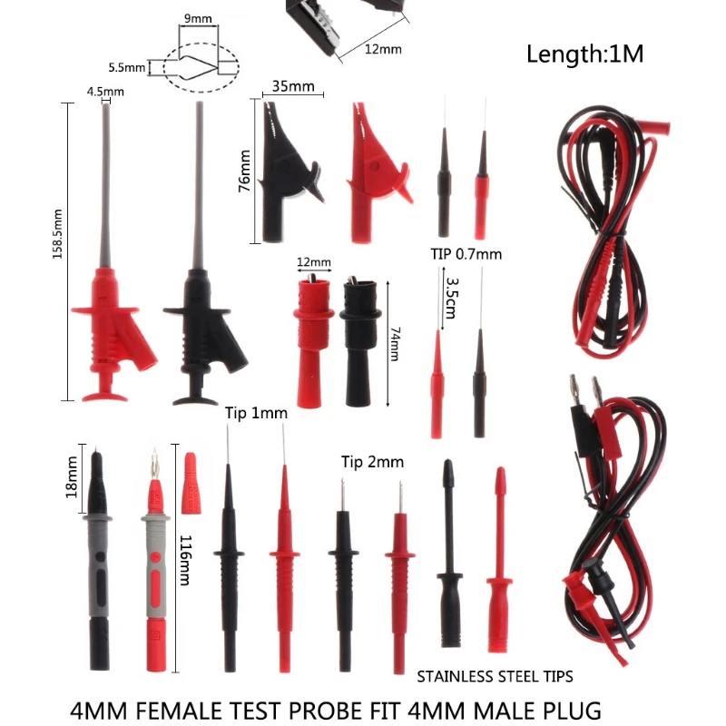 22 шт./компл. Наконечник иглы зонд для универсального цифрового мультиметра