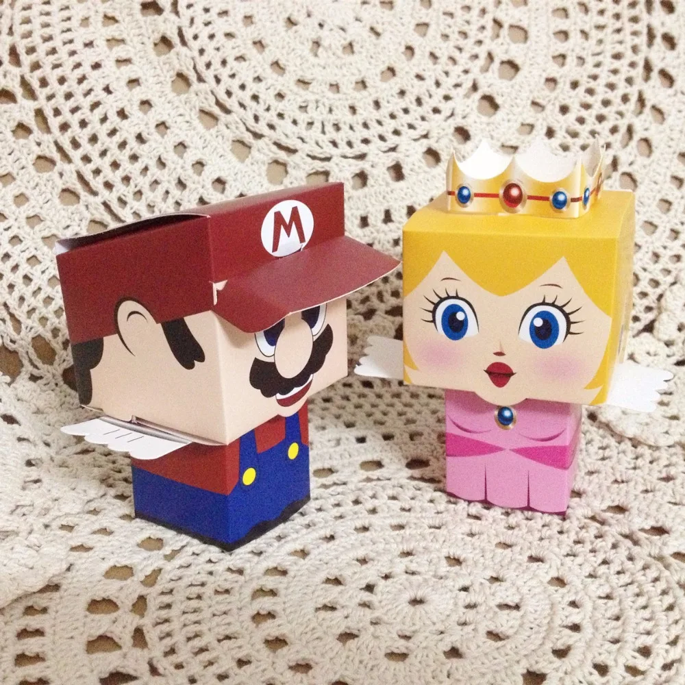 50 шт Супер Марио Принцесса свадьба пользу коробки для конфет на день рождения