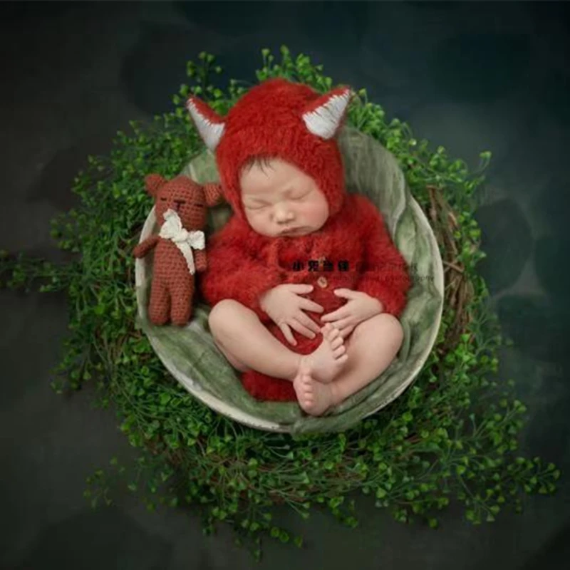Пышная юбка со шляпой и пеленки для новорожденных Вязаный комбинезон реквизит