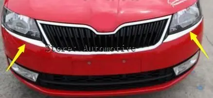 Accessories For Skoda Rapid Spaceback 2014 2015 Stainless Steel Front Head Light Eyelid Cover Trim | Автомобили и мотоциклы