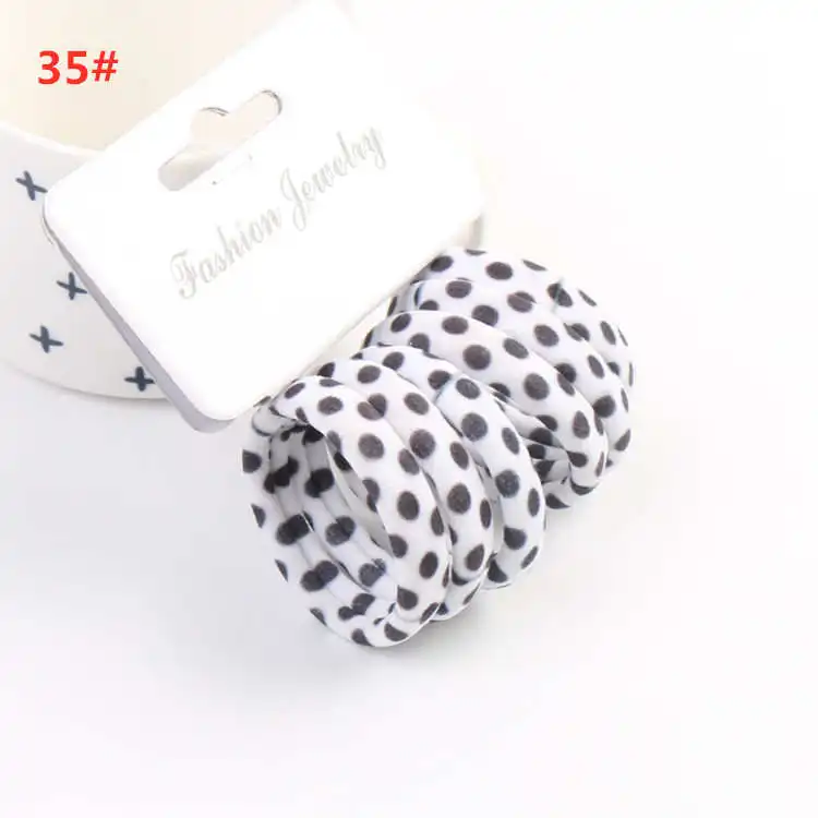 style 35 6 шт./комплект, милые эластичные резинки для волос для девочек, трикотажные резинки для волос, резинка для волос, резинки для волос - Цвет: style 35