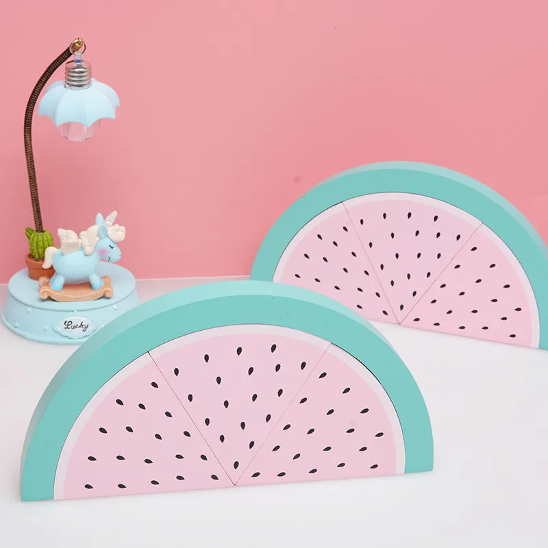 Красивые деревянные блоки игрушки в форме горячего арбуза сборные для младенцев