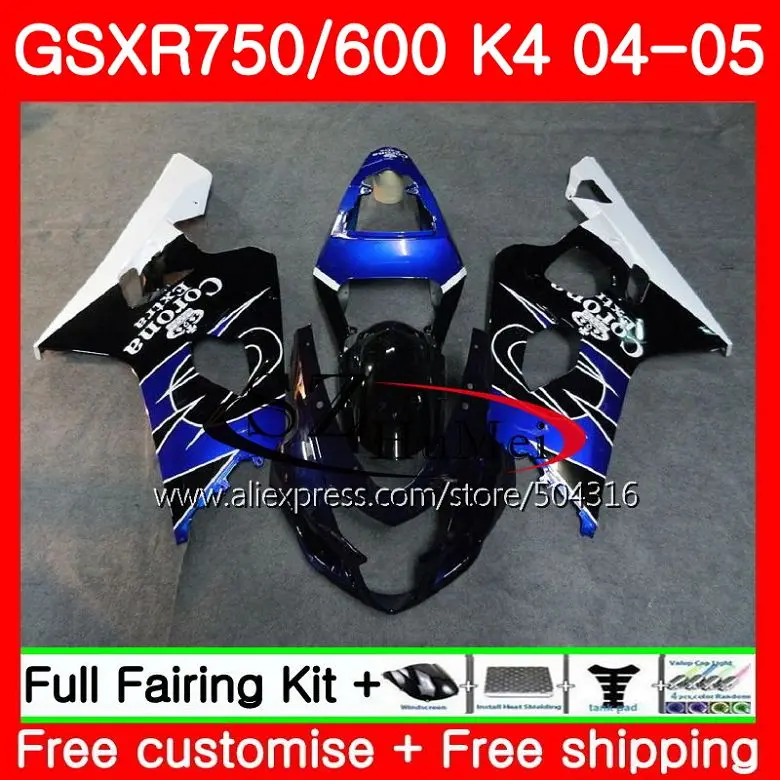 

Body For SUZUKI Blue SALE GSXR 600 750 04 05 GSXR600/750 GSX-R750 30SH12 GSX-R600 K4 GSXR750 04 05 GSXR600 2004 2005 Fairing