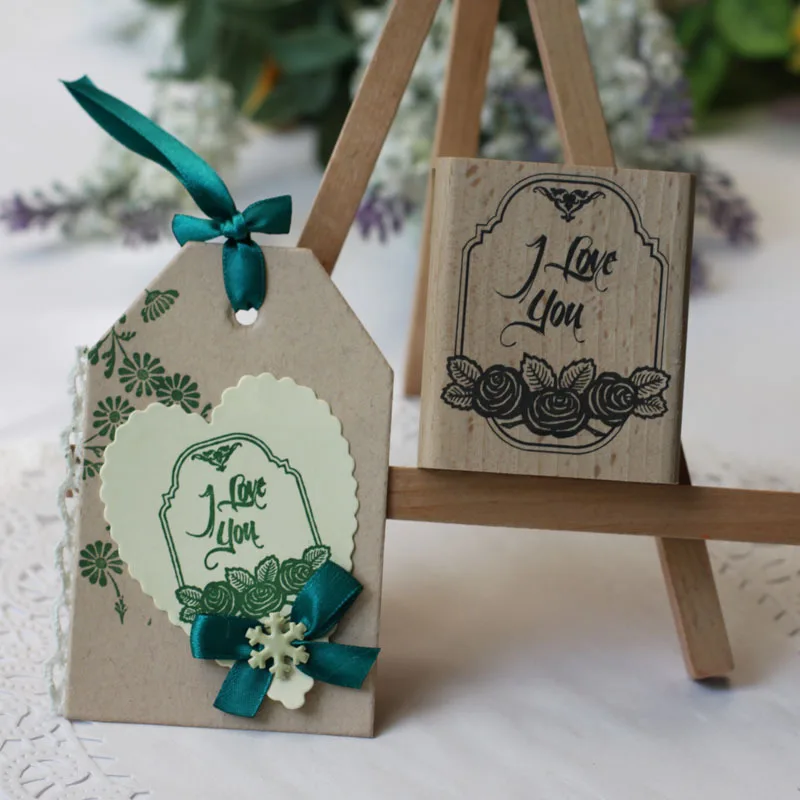 Высокое качество я люблю тебя diy открытка или Закладка штамп для скрапбукинга