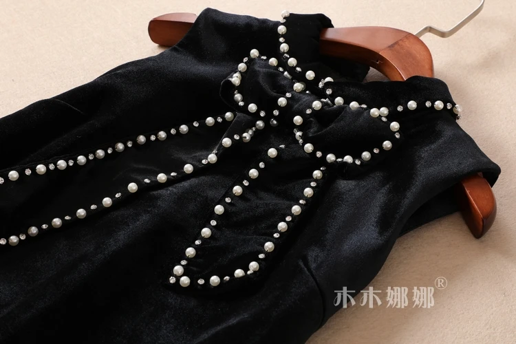 Женское бархатное платье без рукавов винтажное платье-трапеция с воротником