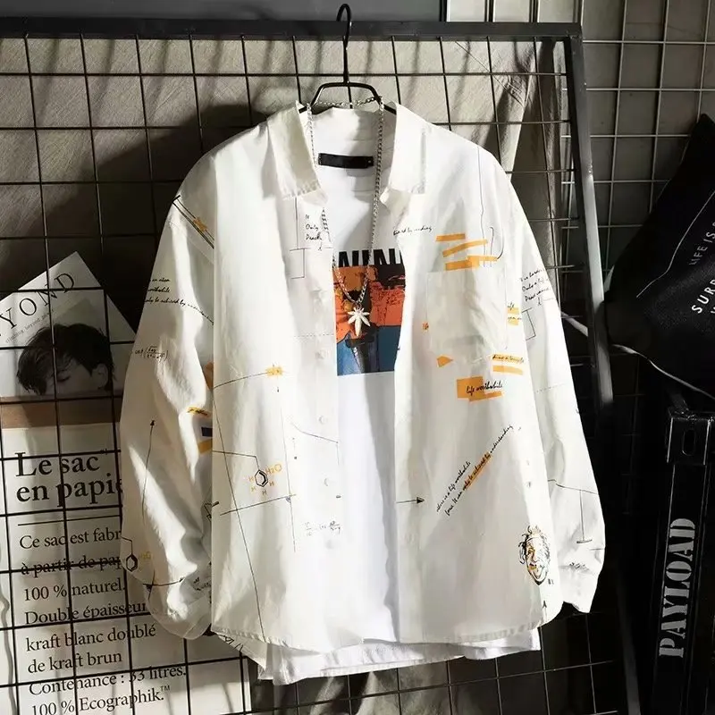 Повседневная мужская рубашка Camicia классная одежда с принтом клетчатая длинным