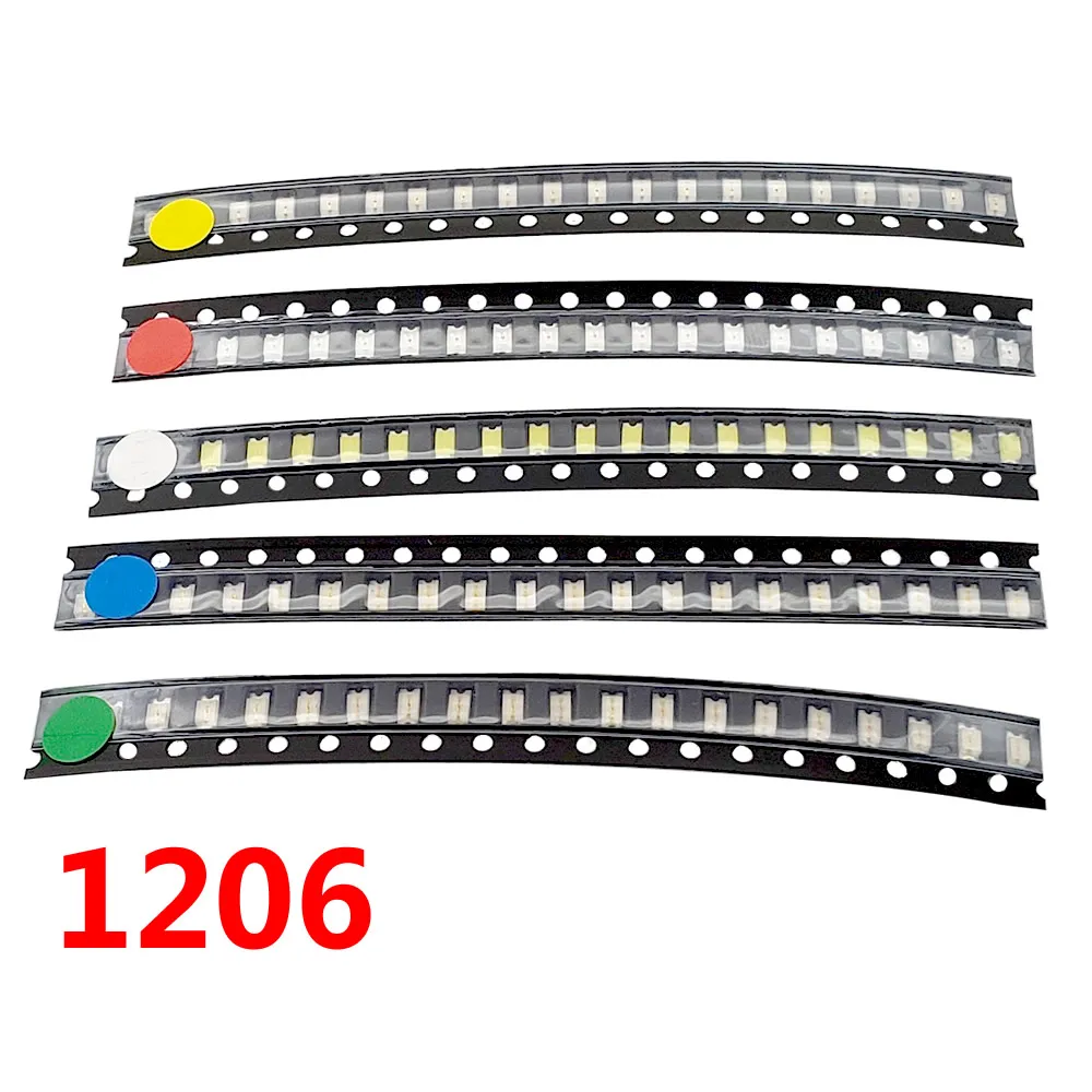 Светодиодный диодный набор 100 шт. = 5 цветов x 20 0603 0805 1206 1210 5050 светодиодный SMD