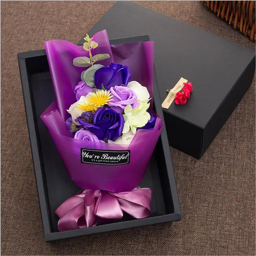 Artificial rose New Valentine's day gift 11 bouquet soap flower box | Дом и сад