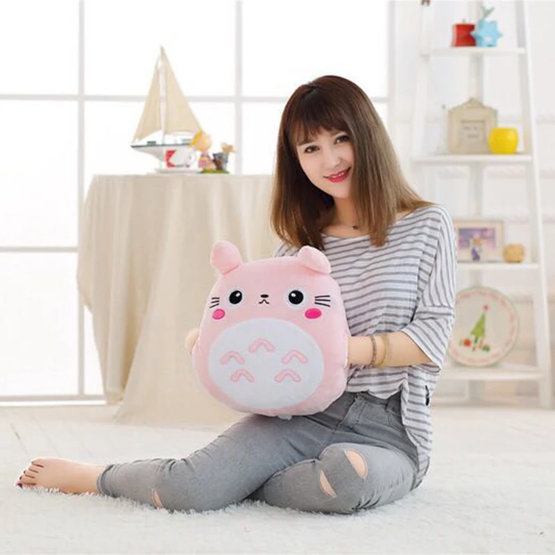 Симпатичная плюшевая игрушка Kawai Totoro грелка для рук с одеялом мультяшная подушка