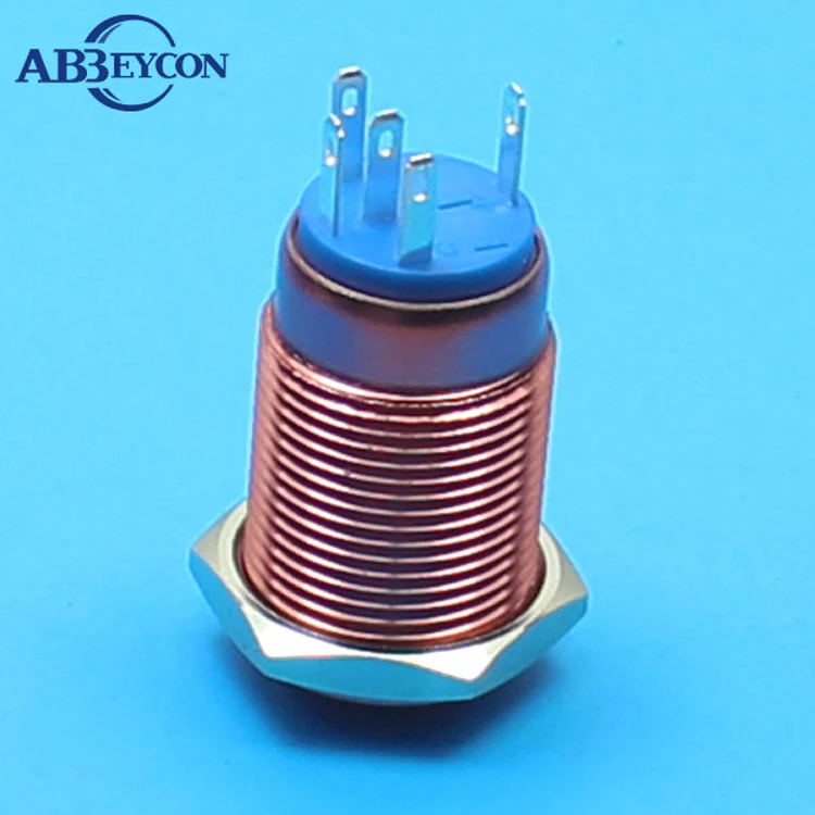TY 1645Z red/pink 16mm High round 12VDC ring LED illuminated metal pushbutton latching switch | Обустройство дома