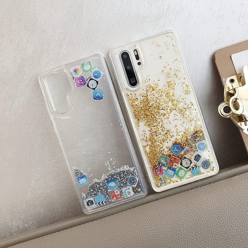Чехол для мобильного телефона с зыбучим песком huawei P30 pro динамическая жидкость