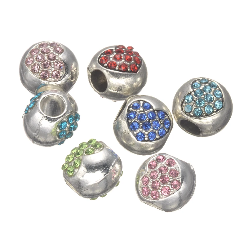 Новинка 2017 розовые стразы любовь сердце подвески европейские DIY бусы для женщин и