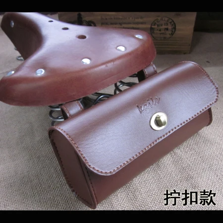 

Free shipping Retro bike bicycle tail packet England kit PVC leather hand-bag Saddle Bag screwed charged FZB009