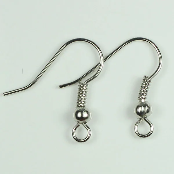 Rhodium 100 шт./лот, сделай сам, фурнитура для сережек, застежки, крючки для рукоделия, аксессуары для изготовления ювелирных изделий, железный крючок, серьги, фурнитура для ювелирных изделий - Цвет: Rhodium