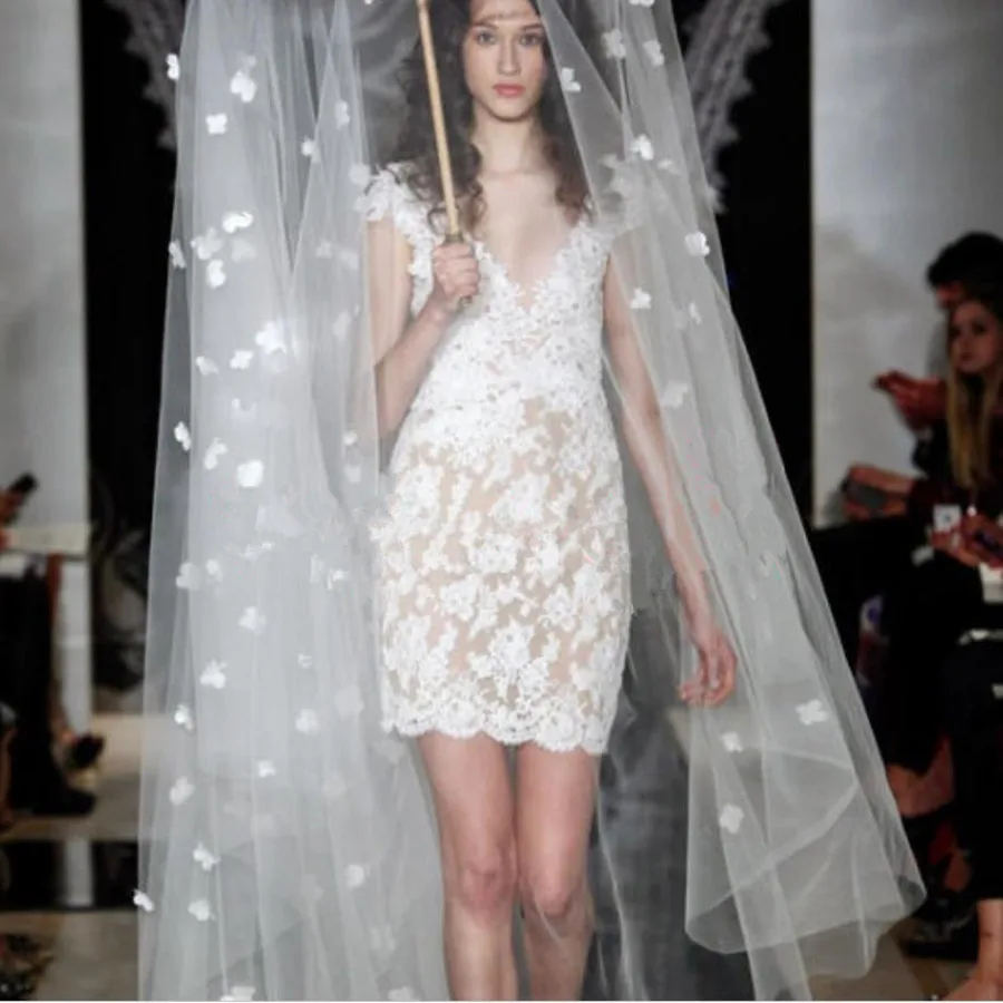 

2020 new petal flower veil romantic beautiful three-meter trailing style photography wedding bride veil