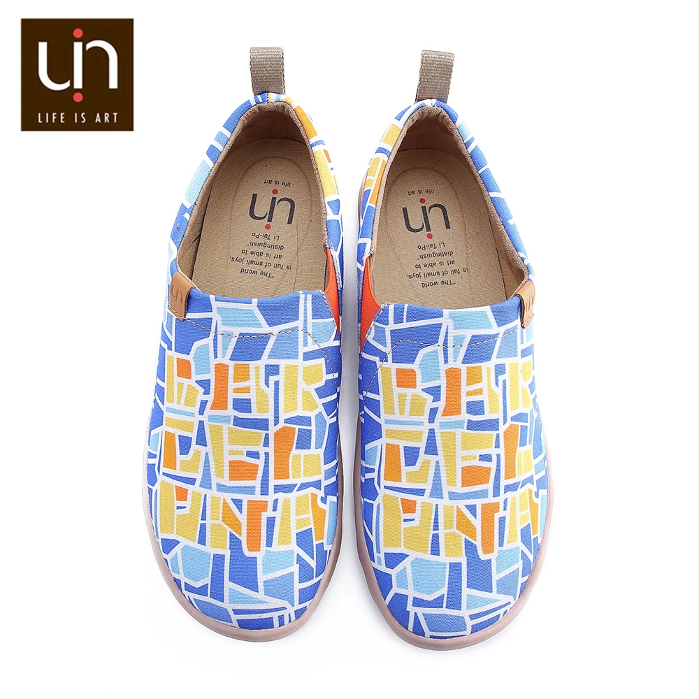 Мужские парусиновые туфли UIN лоферы без шнуровки дышащие кроссовки на плоской