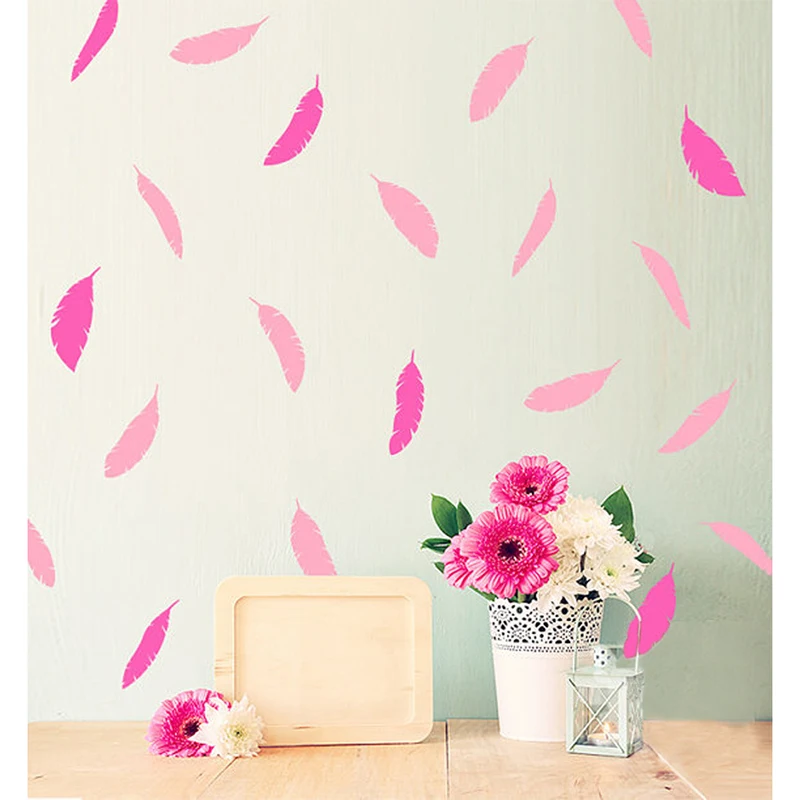 Настенная Наклейка с перьями сделай сам художественное украшение для детской