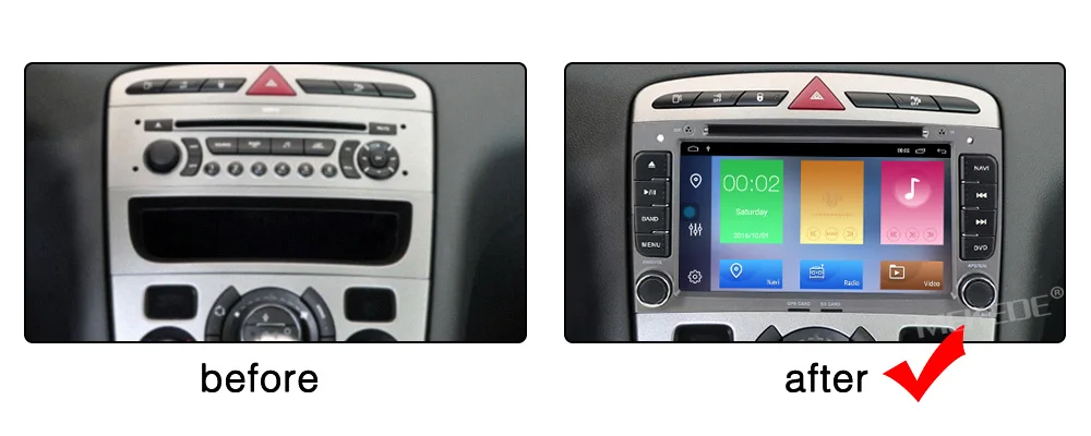2 ГБ+ 32 ГБ android 9,1 Автомобильный gps dvd-плеер для peugeot 308 2009- с 2 Гб+ 32 Гб wifi BT SWC canbus