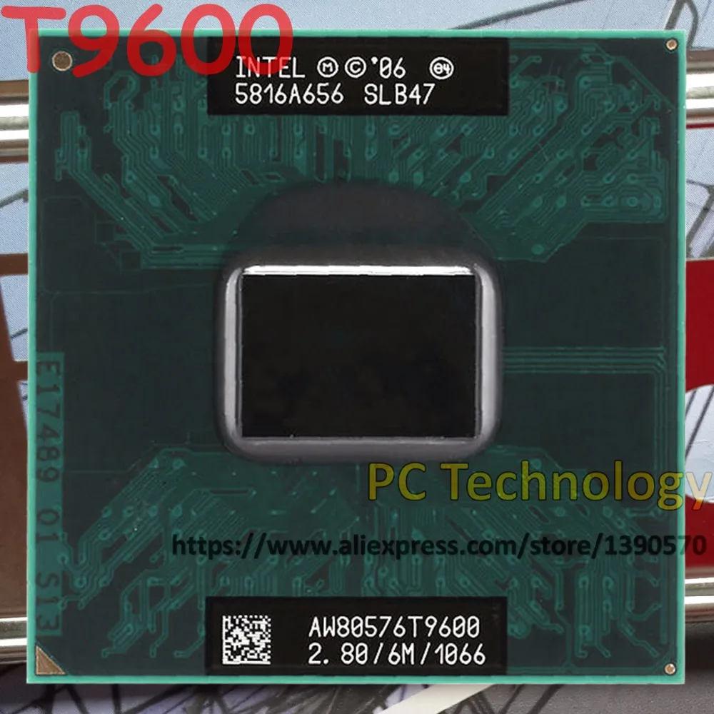 Оригинальный процессор Intel Core2 Duo ЦПУ T9600 6M Cache 2 80 ГГц 1066 МГц FSB для ноутбука GM45 PM45