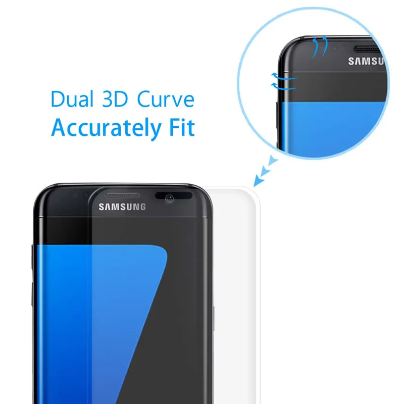Turata Защита экрана для samsung Galaxy S7 3D изогнутое закаленное стекло Ультра тонкое 9H полное покрытие прозрачная