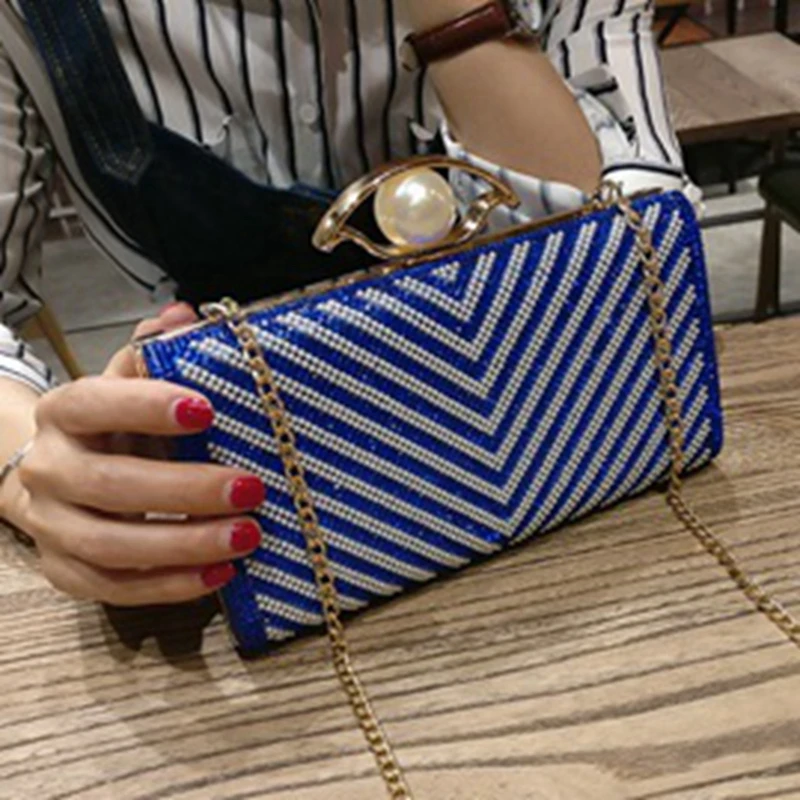 ANOVISHANA Women Evening Clutch Diamond Handbags Female Crystal Day Shoulder Bag Wedding Chain Purse Party Banquet Black Silver | Багаж и