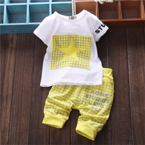 

Baby boy clothes 2018 summer kids clothes sets t-shirt+ shorts clothing set Star Printed Clothes newborn suits
