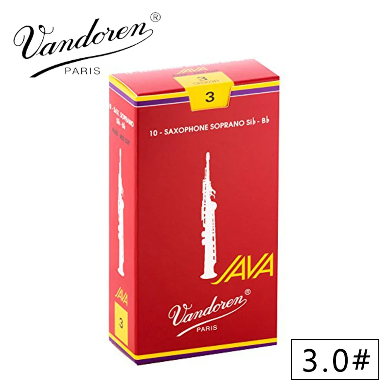 Оригинальные мундштук для кларнета vandoren JAVA сопрано Sax красные трости/Bb сопрано трости для саксофона 2,5#3,0# коробка из 10 [ ] - Цвет: SR303R