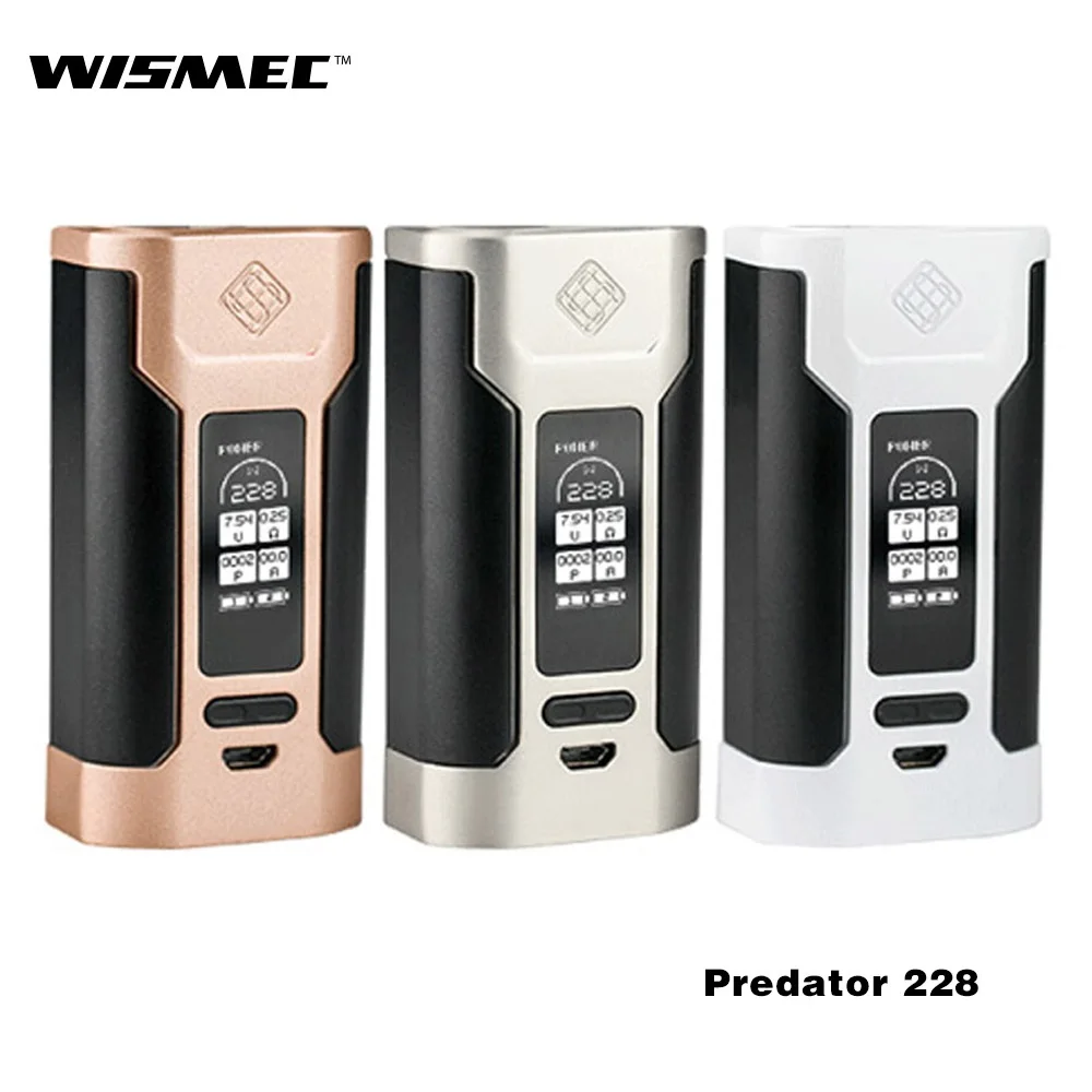 Оригинал wismec Predator 228 мод подходит для атомайзер elabo бак Вт коробка 18650 батарея Vape
