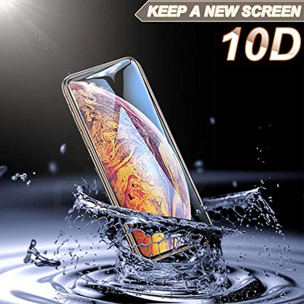 NYFundas 10D полное покрытие закаленное стекло для iphone XS MAX XR Защитная пленка экрана 8 7 6