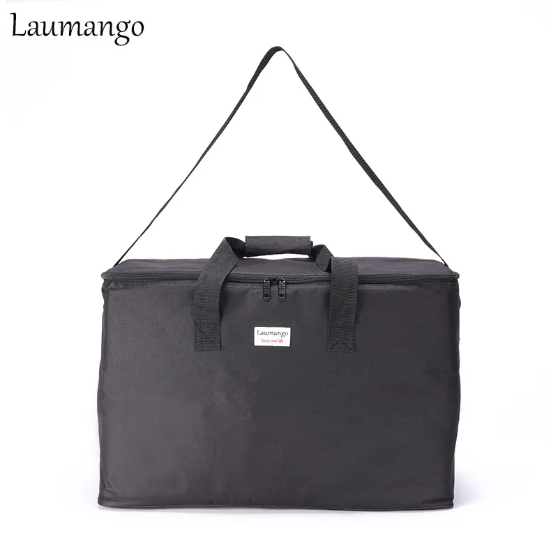 Laumango очень большая емкость сумки-холодильники термоизолированные Bento Box воды еда фруктов хранения сумка для пикника кулер bolsa termica - Цвет: black color