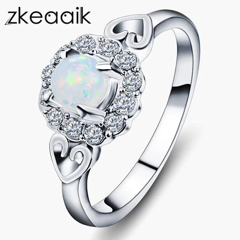 Новые модные женские туфли Кольца Jewelry Роскошные Bling Сердце Каменное сердце