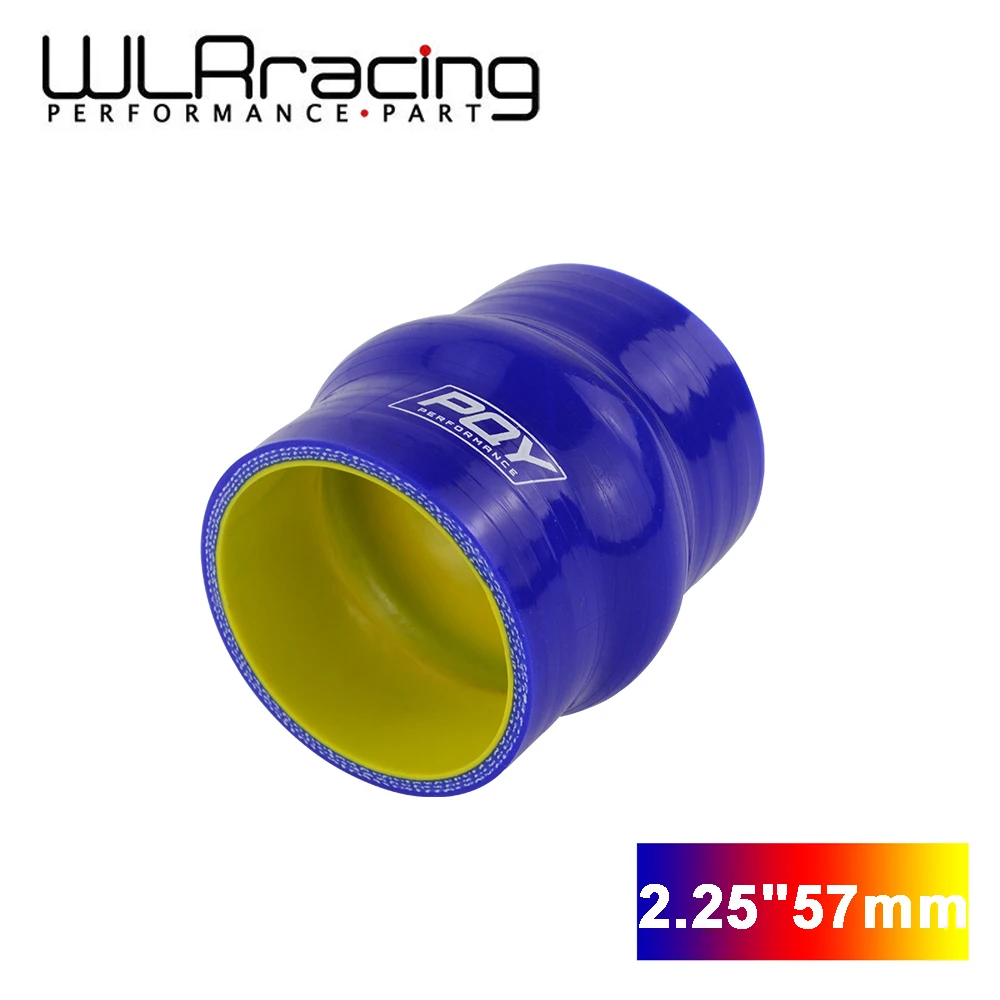 WLR Racing-синий и желтый 2,2" 57 мм Hump Прямой силиконовый шланг интеркулер муфта труба с логотипом PQY WLR-HSH00225-QY