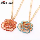 Модные аксессуары вырез цветок женское длинное ожерелье KISS ME оптовая продажа с фабрики