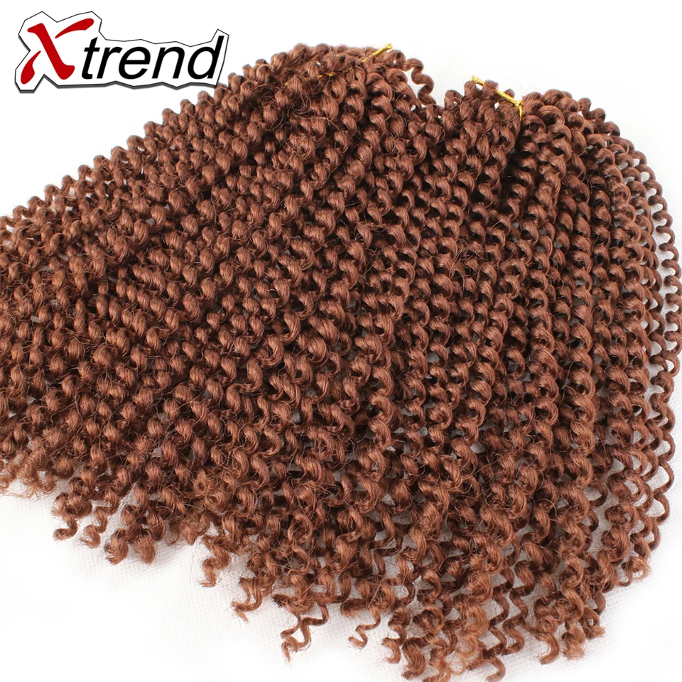 XTREND 6 Штук/Лот Синтетические Афро Кудрявые Крючком Плетеные Волосы 8 Дюймов Омбре Малибоб Термостойкие.