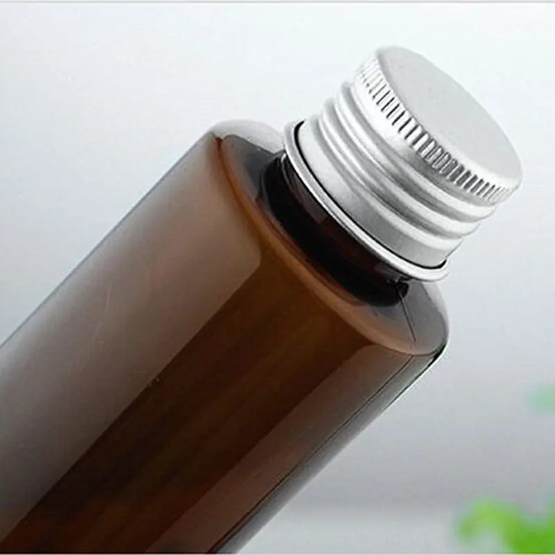 10 шт./лот маленькая пластиковая прозрачная бутылка коричневого цвета 100 мл