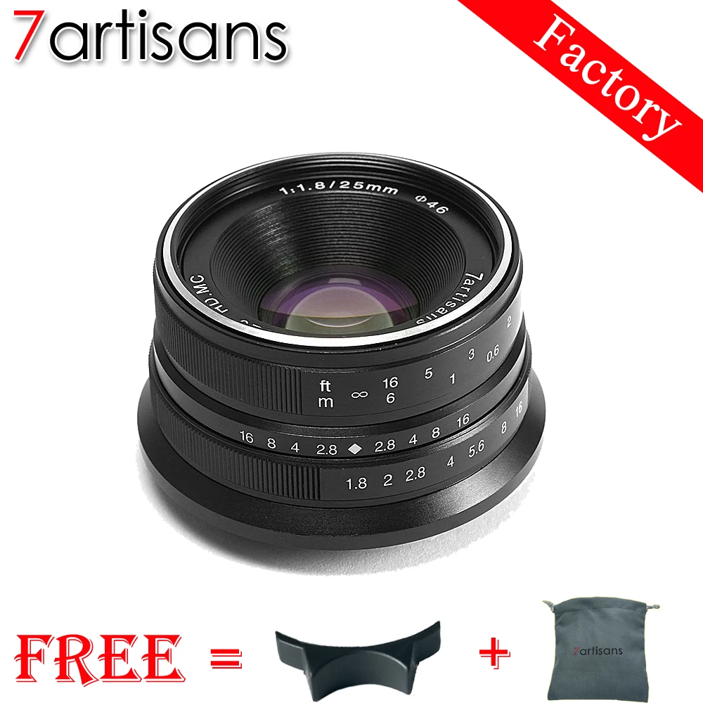 7 ремесленников 25 мм/F1.8 Prime объектив для всех sony E крепление/Canon EOS M Одиночная серия