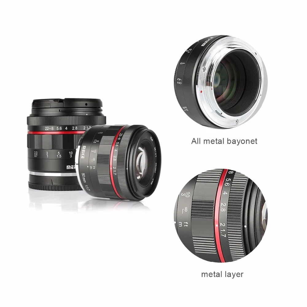 Meike MK 50 мм f1.7 ручная Фокусирующая линза с большой диафрагмой для камер Sony E-mount A6000
