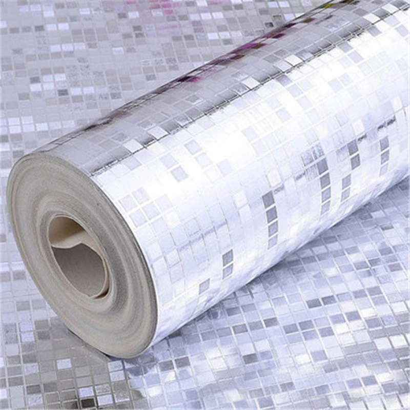 

beibehang Gold silver waterproof mosaic wallpaper background wall ceiling ceiling KVT bar reflective gold foil wallpaper